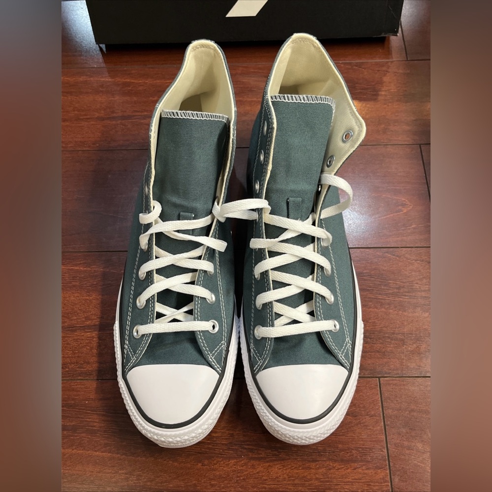 Mens 13 Converse CTAS Hi Top Canvas Shoe Sneaker True Nature Green New A10536F - Picture 13 of 16